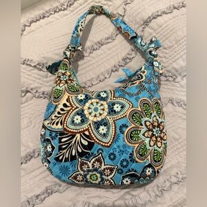 Vera Bradley Blue and Green Hobo Bag with Paisley Pattern